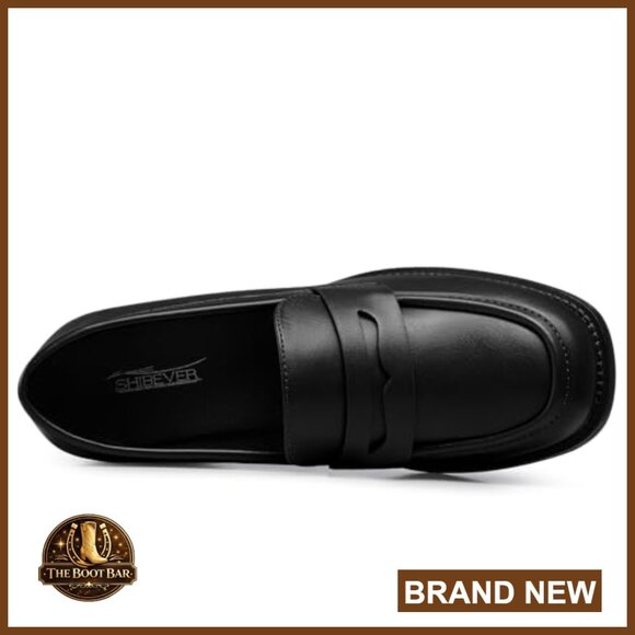 Low-Heeled Loafers Slip-On Block Heel Business Casual Office Shoes - Picture 4 of 7